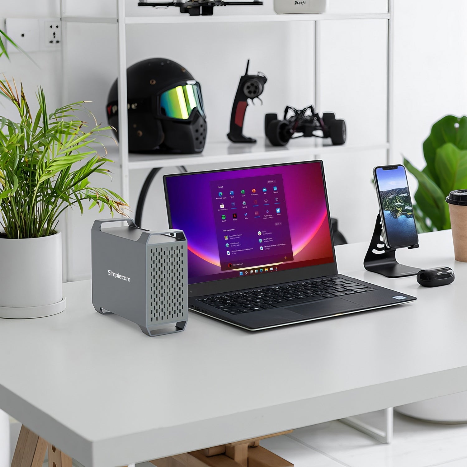 Simplecom SE482 SuperSpeed USB Dual Bay 3.5" SATA Hard Drive RAID Enclosure USB-C RAID 0/1, JBOD V28-SE482
