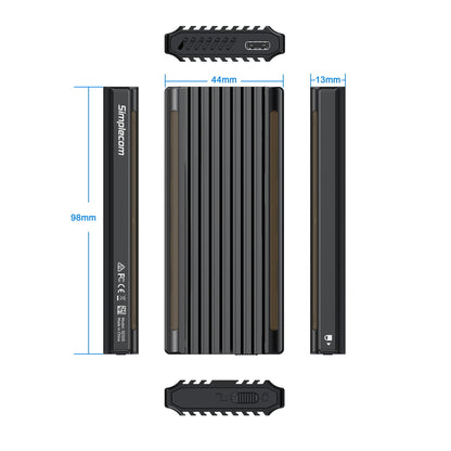 Simplecom SE525 NVMe / SATA M.2 SSD USB-C Enclosure with RGB Light USB 3.2 Gen 2 10Gbps V28-SE525