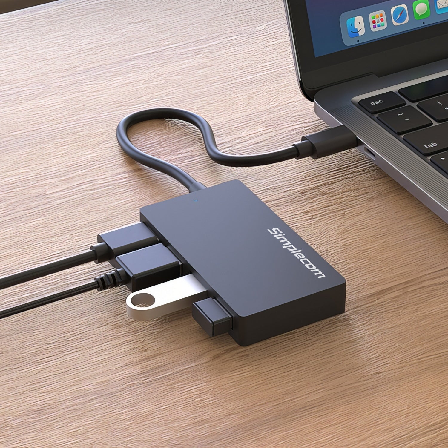 Simplecom CH350 SuperSpeed USB-C to 4-Port USB-A Hub USB 3.2 Gen1 V28-SIMCH350
