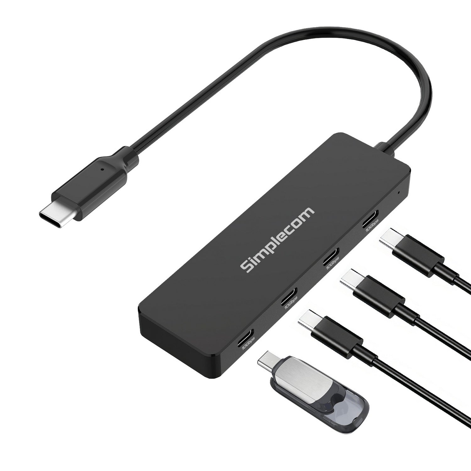 Simplecom CH384 USB-C to 4-Port USB-C Data Hub USB 3.2 Gen 2 10Gbps V28-SIMCH384