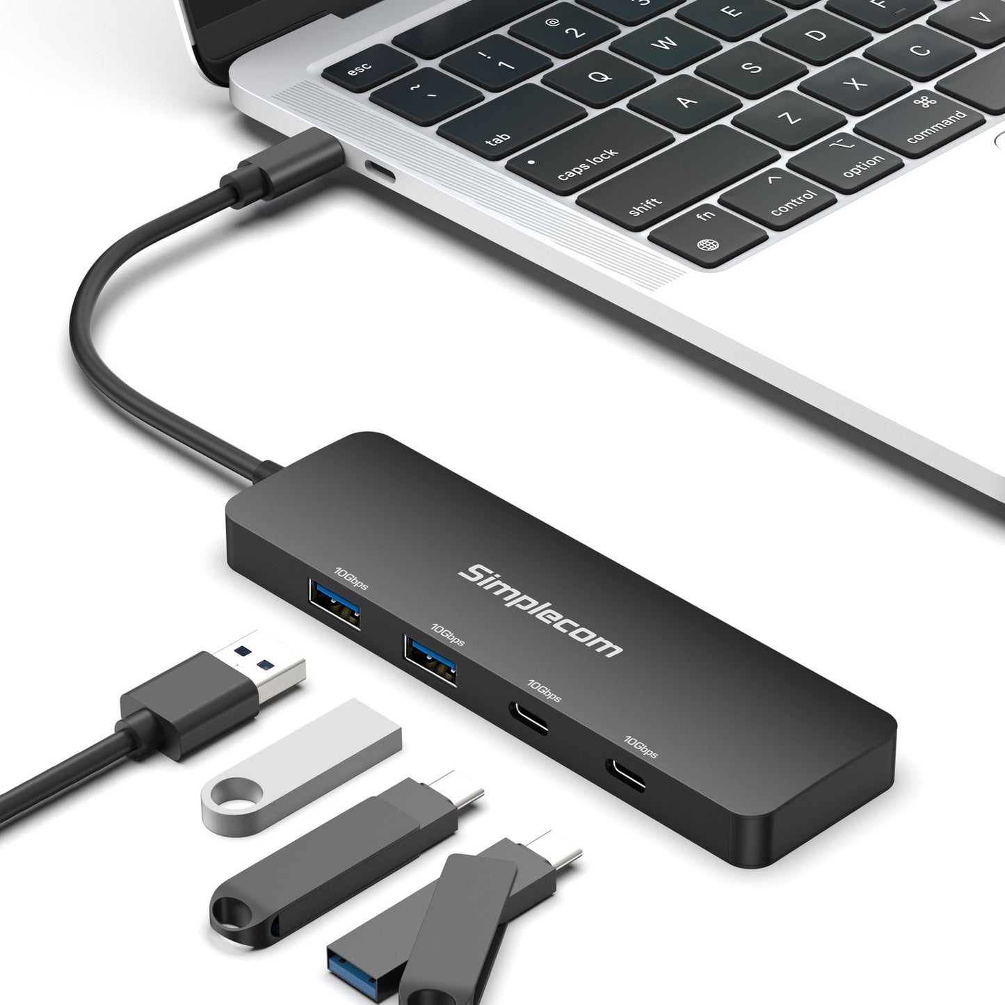 Simplecom CH392 USB 3.2 Gen2 USB-C 4-Port 10Gbps Hub (2x USB-A and 2x USB-C) V28-SIMCH392