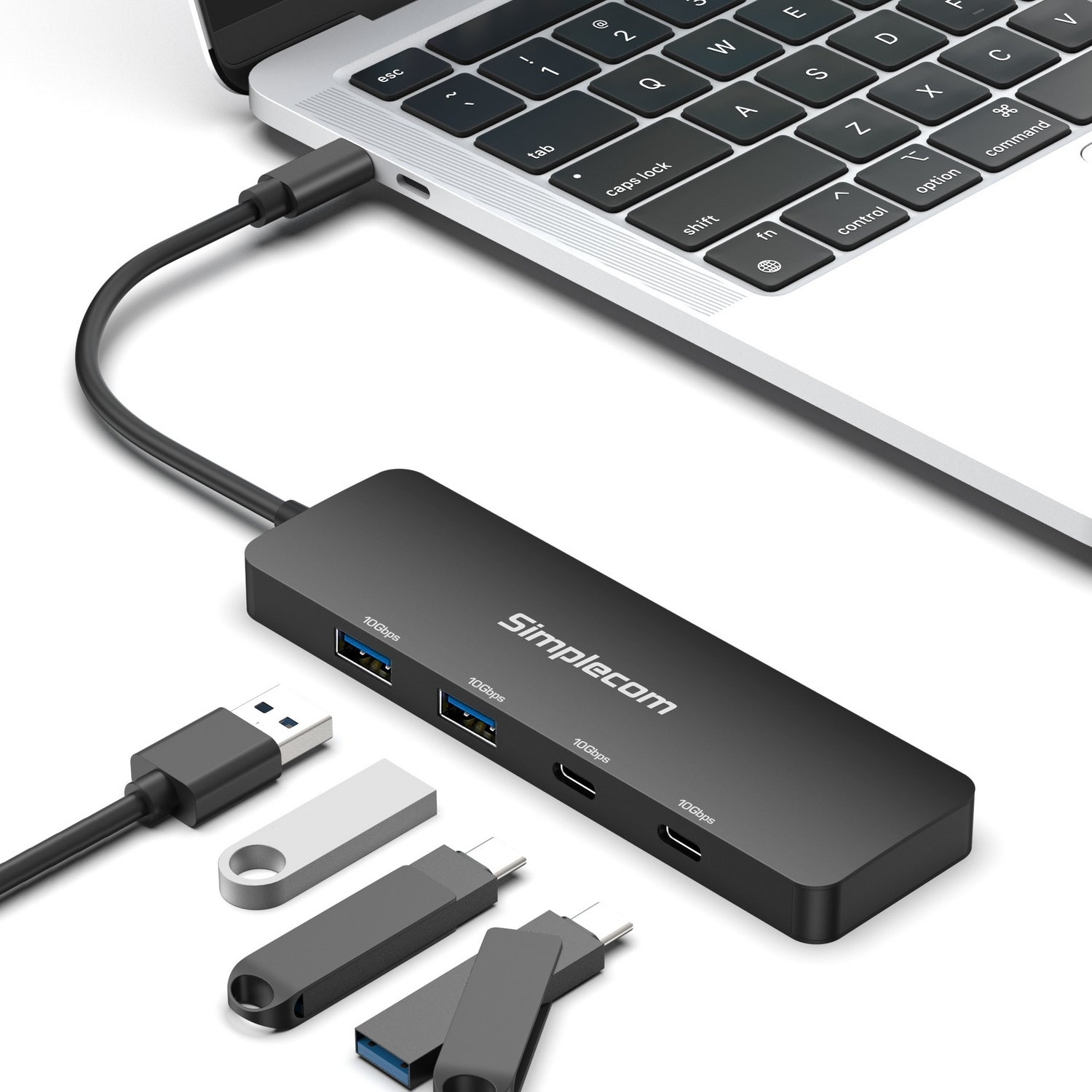 Simplecom CH392 USB 3.2 Gen2 USB-C 4-Port 10Gbps Hub (2x USB-A and 2x USB-C) V28-SIMCH392