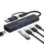 Simplecom CHN436 USB-C and USB-A to 4-Port USB HUB with Gigabit Ethernet Adapter V28-SIMCHN436