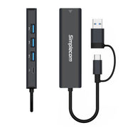 Simplecom CHN436 USB-C and USB-A to 4-Port USB HUB with Gigabit Ethernet Adapter V28-SIMCHN436