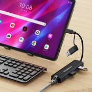 Simplecom CHN436 USB-C and USB-A to 4-Port USB HUB with Gigabit Ethernet Adapter V28-SIMCHN436