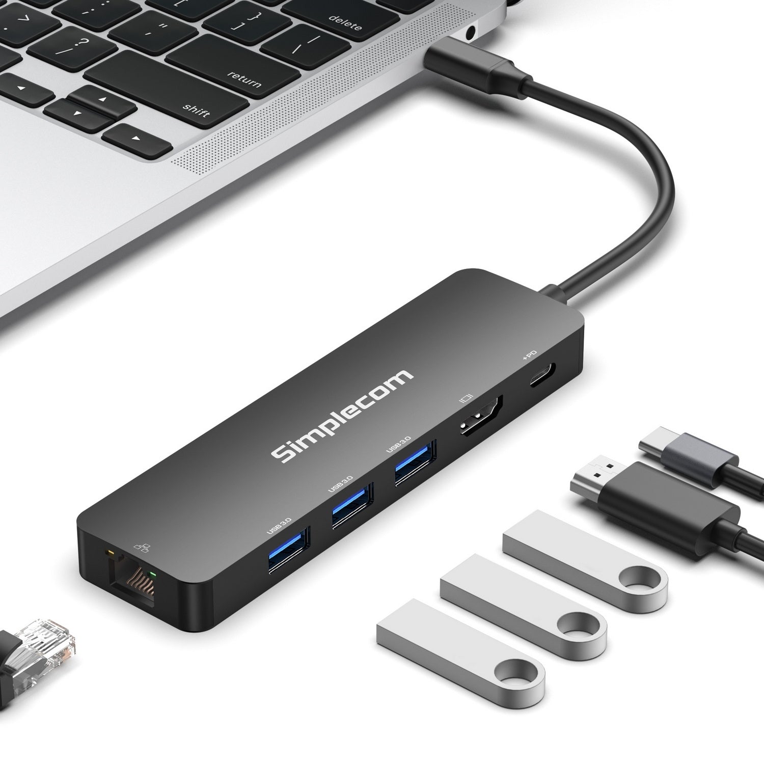 Simplecom CHT560 USB-C SuperSpeed 6-in-1 Multiport Docking Station HDMI 2.0 V28-SIMCHT560