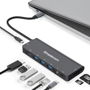 Simplecom CHT590 USB-C SuperSpeed 9-in-1 Multiport Docking Station HDMI 2.0 V28-SIMCHT590
