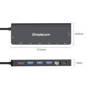 Simplecom CHT590 USB-C SuperSpeed 9-in-1 Multiport Docking Station HDMI 2.0 V28-SIMCHT590