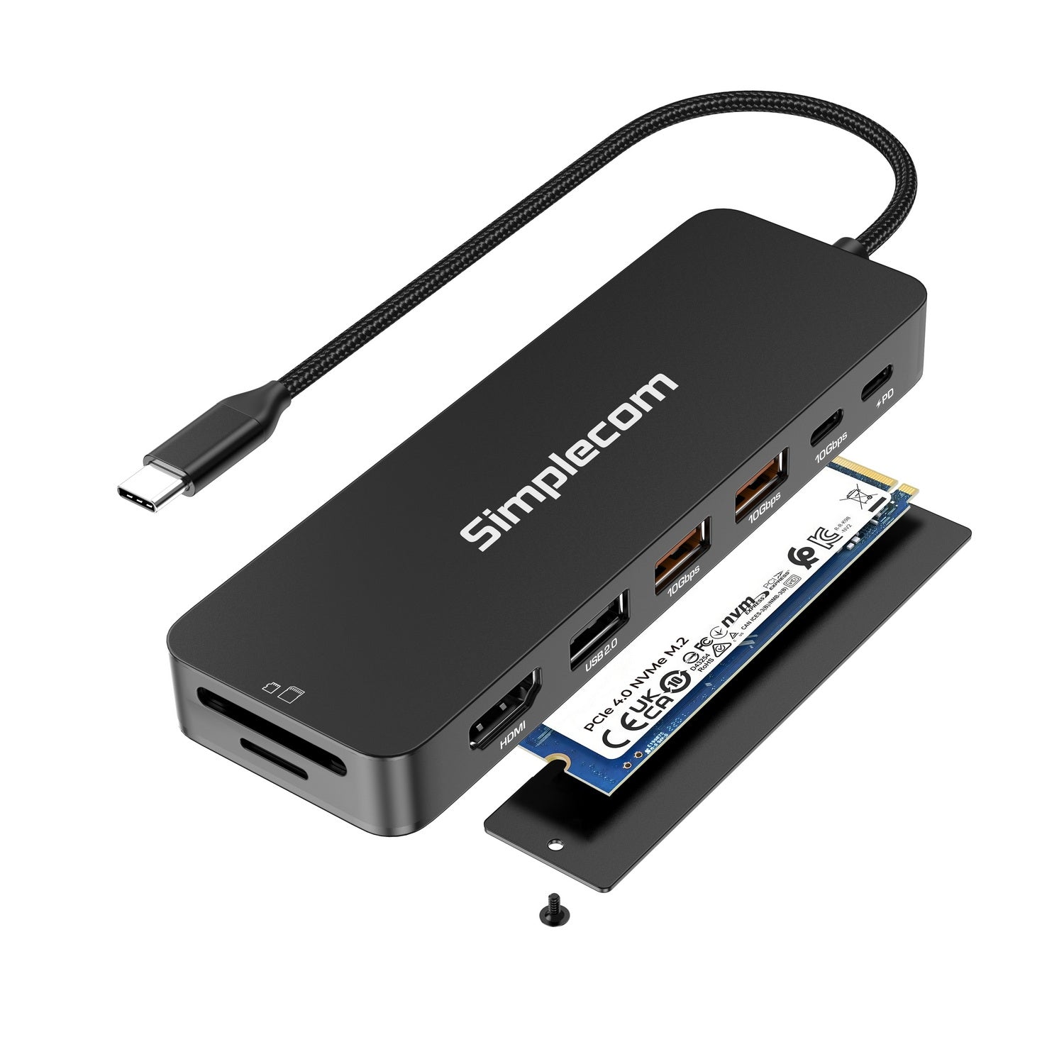 Simplecom CHT595 9-in-1 USB-C Multiport Docking Station with NVMe M.2 Enclosure V28-SIMCHT595