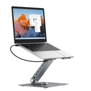 Simplecom CHT660 Adjustable Aluminium Laptop Stand with 6-Port USB-C Docking Station Dual 4K HDMI Display V28-SIMCHT660
