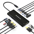 Simplecom CHT814 14-in-1 USB-C 4K Triple Display MST Docking Station with Dual HDMI DP V28-SIMCHT814
