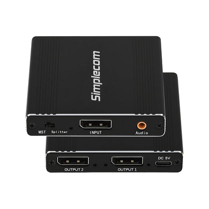 Simplecom CM214 DisplayPort Splitter 1 IN 2 OUT MST Hub for Dual Extended Screens 4K DP 1.4 V28-SIMCM214