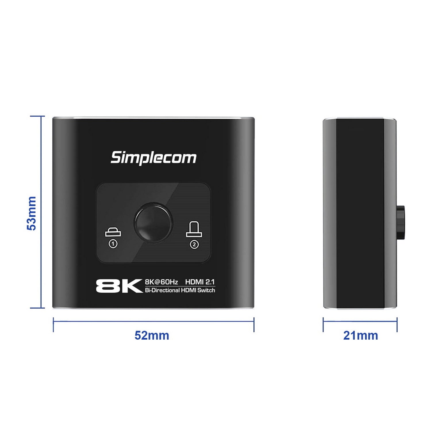 Simplecom CM302v2 Bi-Directional 2 Way HDMI 2.1 Switch Selector 8K@60Hz V28-SIMCM302V2