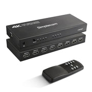 Simplecom CM317 7-Port HDMI 2.0 Switch with Remote 7 IN 1 OUT Splitter HDCP 2.2 4K@60Hz V28-SIMCM317