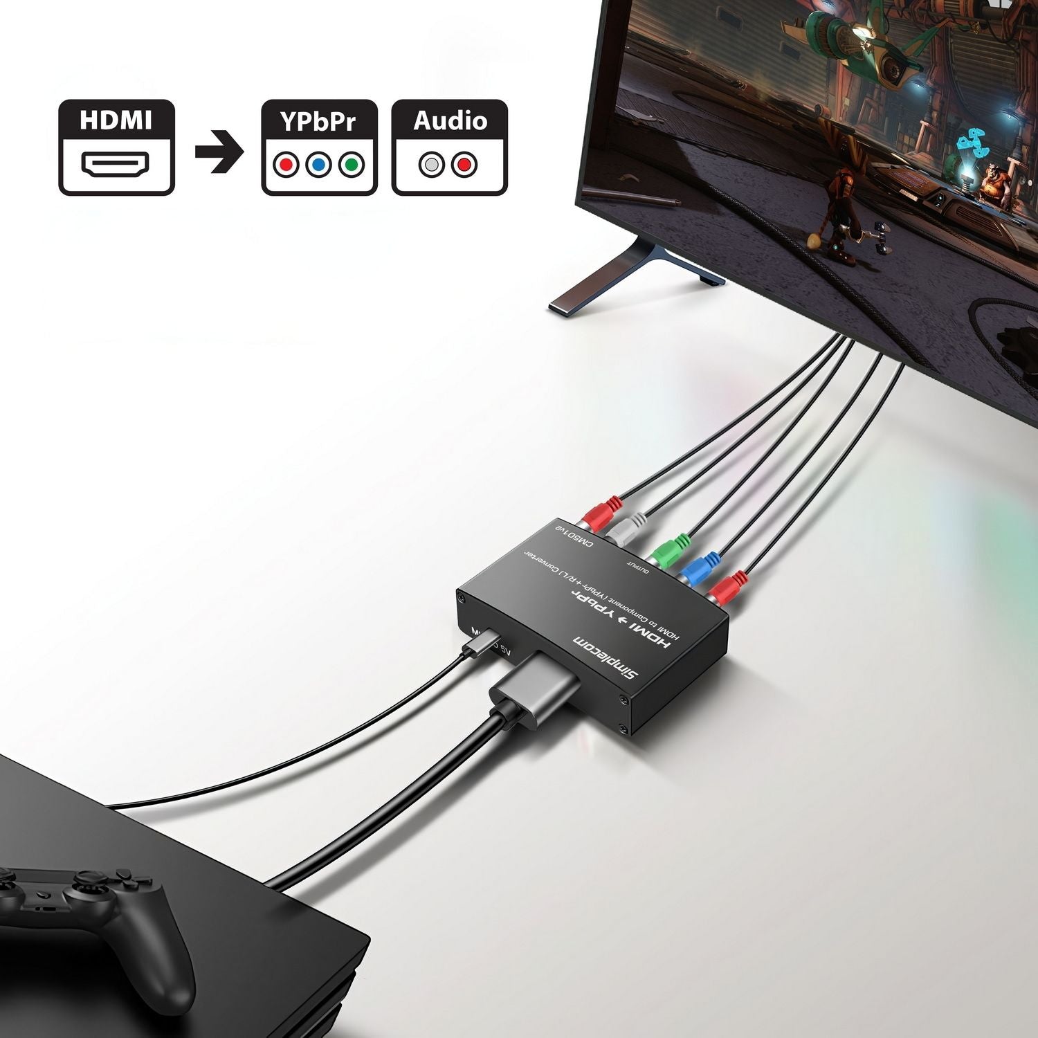 Simplecom CM501v2 HDMI to Component Video (YPbPr) and Audio (L/R) Converter V28-SIMCM501V2