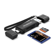Simplecom CR402B SuperSpeed USB-C and USB-A Dual Slot Card Reader for SD MicroSD USB 3.2 Gen 1 V28-SIMCR402B