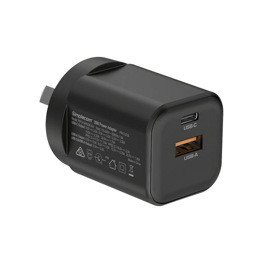 Simplecom CU235 Dual Port PD 35W Fast Wall Charger USB-C + USB-A for Phone Tablet V28-SIMCU235