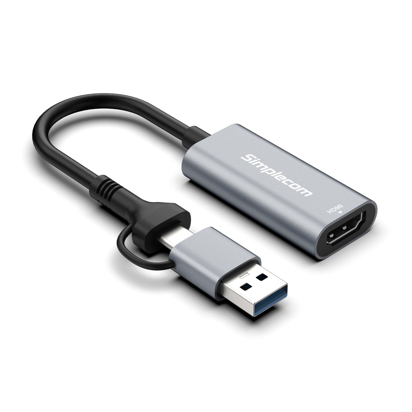 Simplecom DA306C USB 3.0 and USB-C to HDMI Video Card Adapter Full HD 1080p V28-SIMDA306C