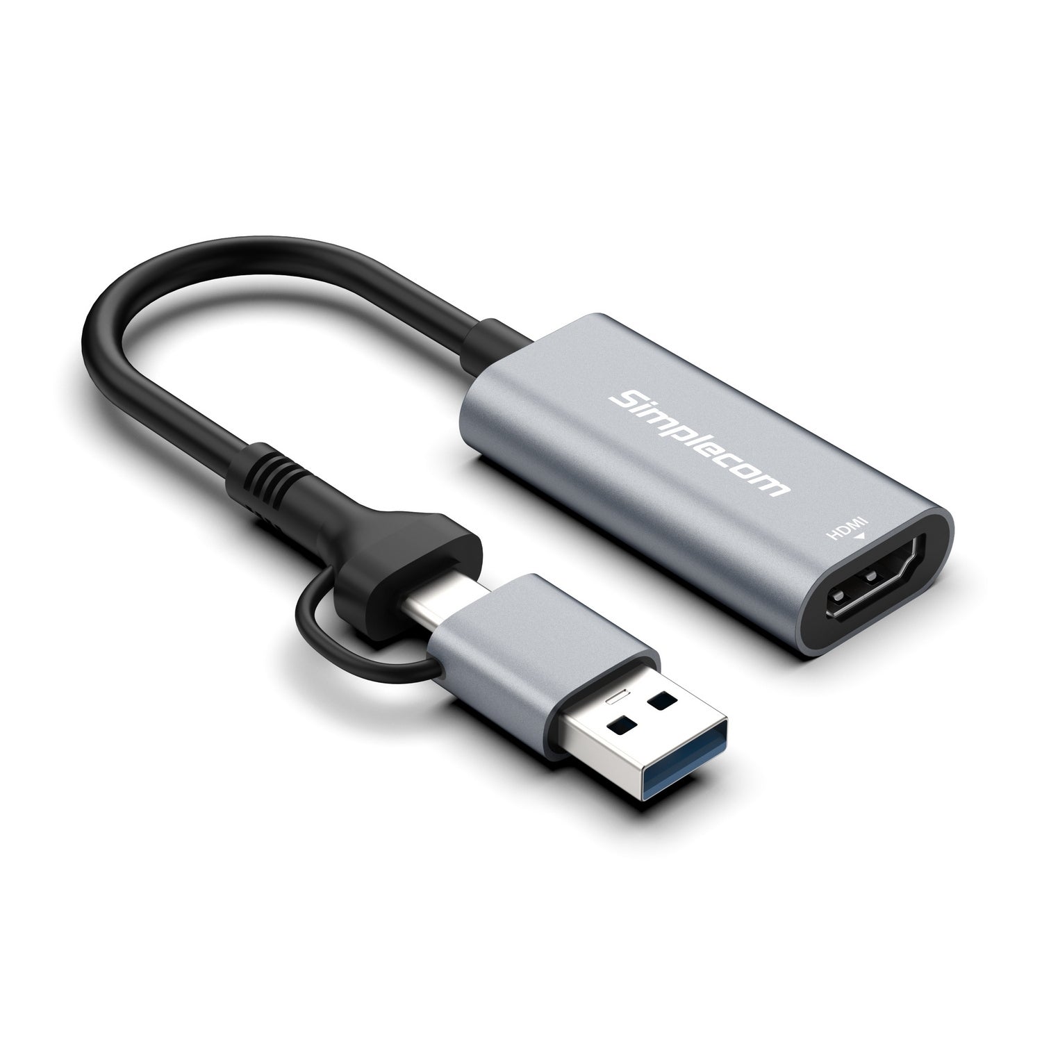 Simplecom DA306C USB 3.0 and USB-C to HDMI Video Card Adapter Full HD 1080p V28-SIMDA306C