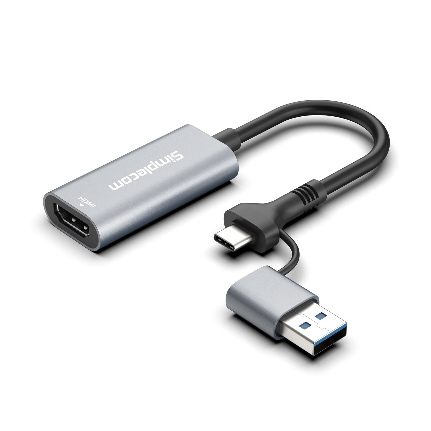 Simplecom DA306C USB 3.0 and USB-C to HDMI Video Card Adapter Full HD 1080p V28-SIMDA306C