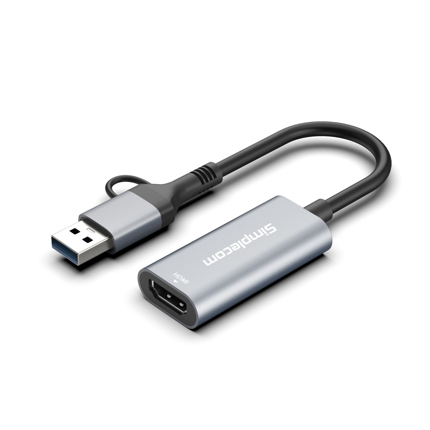 Simplecom DA306C USB 3.0 and USB-C to HDMI Video Card Adapter Full HD 1080p V28-SIMDA306C