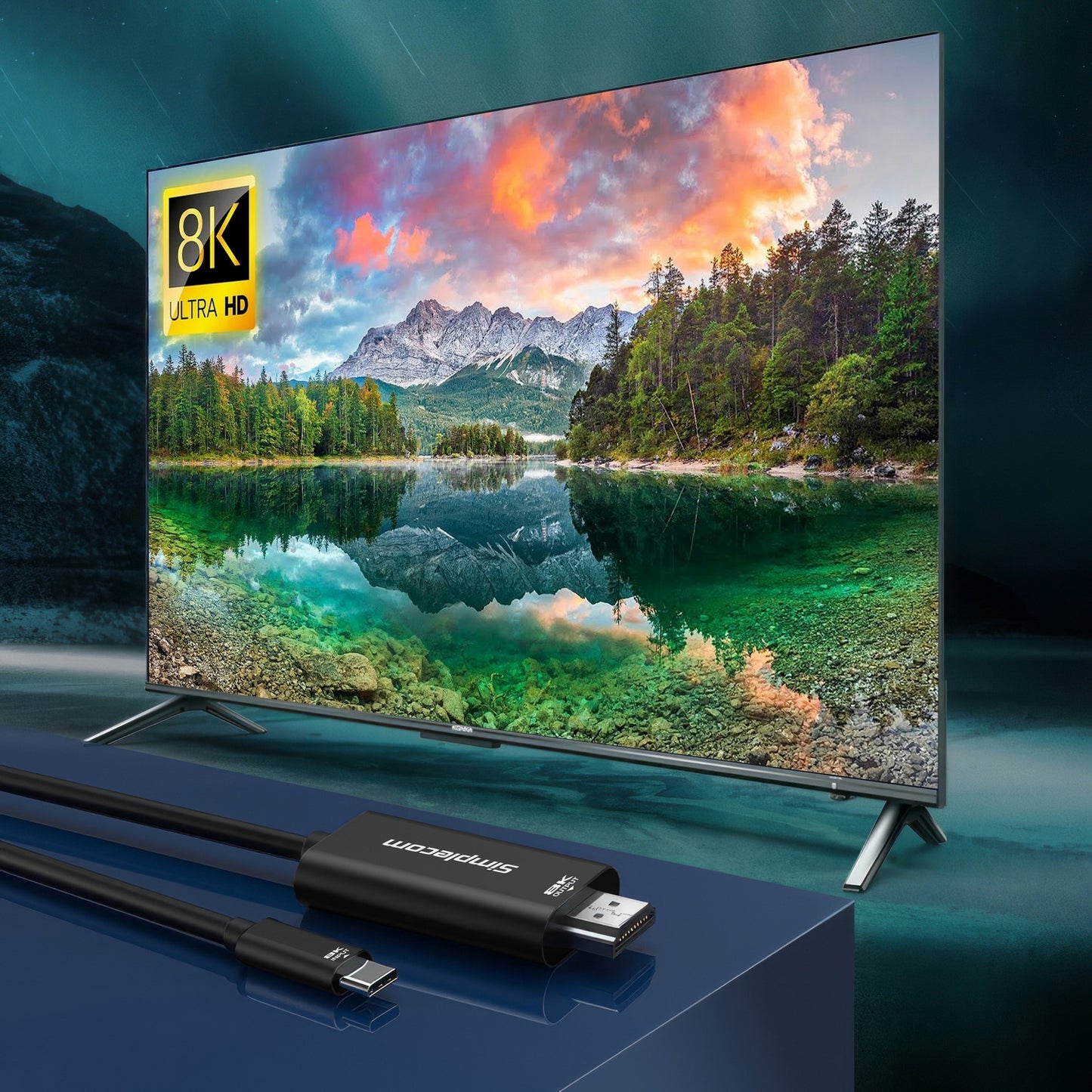 Simplecom DA324 USB-C to HDMI 2.1 Cable 2M HDCP 8K@60Hz V28-SIMDA324