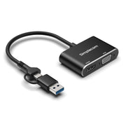 Simplecom DA326C USB 3.0 and USB-C to HDMI + VGA Video Card Adapter Full HD 1080p V28-SIMDA326C