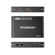 Simplecom DAC10 HDMI 2.0 to USB 4K@60hz Video Capture Card Stream and Record in 4K 60FPS V28-SIMDAC10