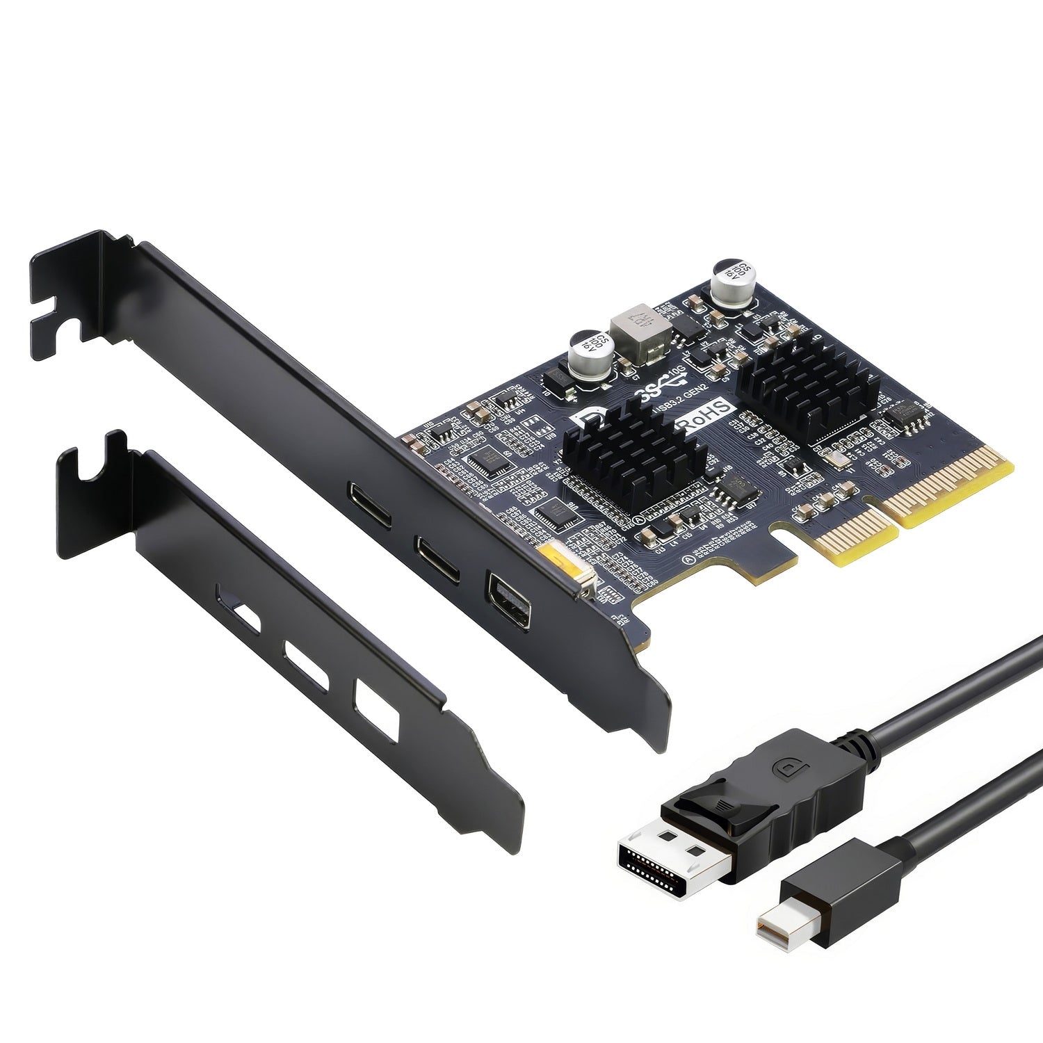 Simplecom EC365 PCIe x4 to 2-Port USB 3.2 Gen II Type-C with Mini DisplayPort Input for USB-C DP Alt Mode V28-SIMEC365