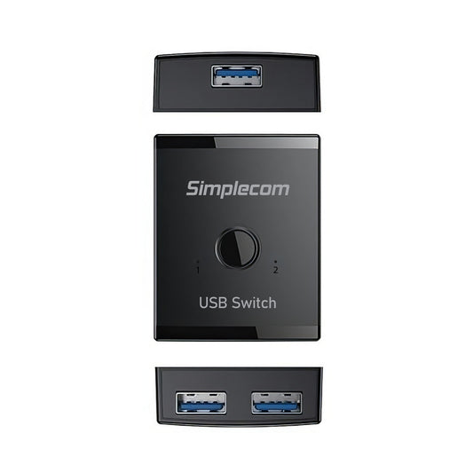 Simplecom KM125 Bi-Directional 2-Way USB 3.0 Switch 1 In 2 Out (2 In 1 Out) 5Gbps V28-SIMKM125