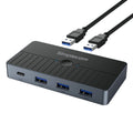 Simplecom KM320 2-Way SuperSpeed USB Switch 4-Port Hub with USB-C USB 3.0 5Gbps V28-SIMKM320