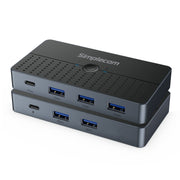 Simplecom KM320 2-Way SuperSpeed USB Switch 4-Port Hub with USB-C USB 3.0 5Gbps V28-SIMKM320
