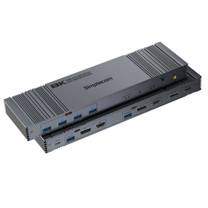 Simplecom KM490 HDMI and DisplayPort Dual Monitor KVM Switch for 2 Computers with 4-Port USB 3.0 Hub 5Gbps V28-SIMKM490