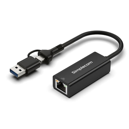 Simplecom NU315C SuperSpeed USB-C and USB-A to Gigabit Ethernet Adapter V28-SIMNU315C
