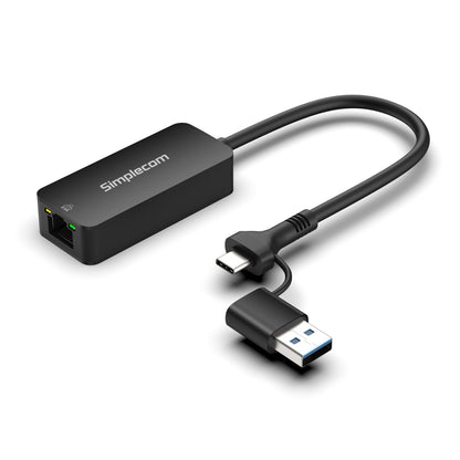 Simplecom NU405C SuperSpeed USB-C and USB-A to 2.5G Ethernet Network Adapter 2.5Gbps LAN V28-SIMNU405C