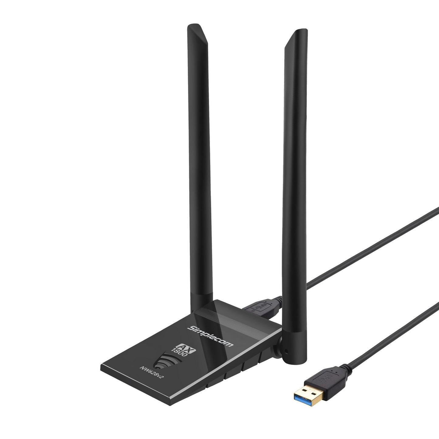 Simplecom NW628v2 AX1800 Dual Band WiFi 6 USB Adapter with 2x 5dBi High Gain Antennas V28-SIMNW628V2