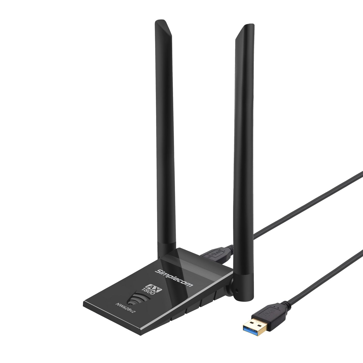 Simplecom NW628v2 AX1800 Dual Band WiFi 6 USB Adapter with 2x 5dBi High Gain Antennas V28-SIMNW628V2