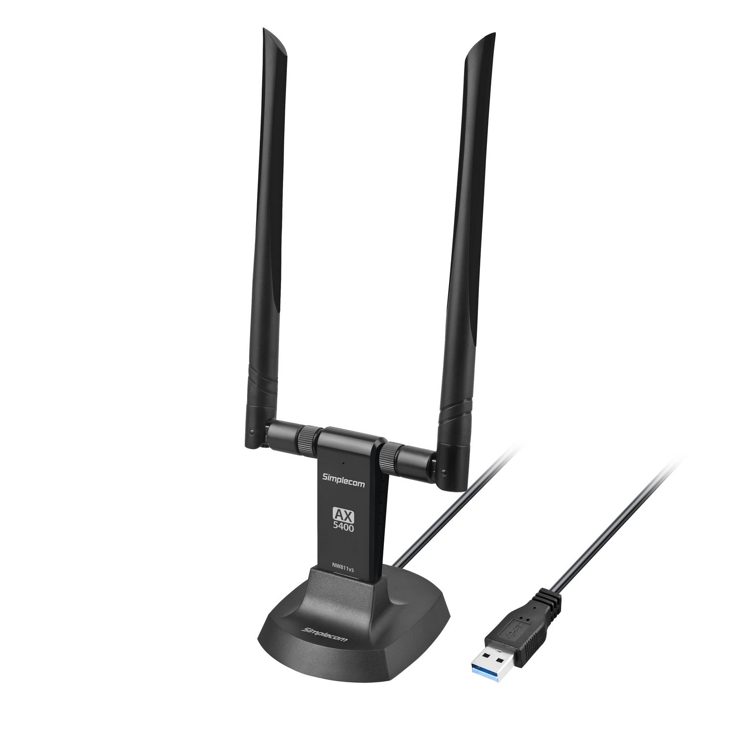 Simplecom NW811v3 AX5400 Tri-Band WiFi 6E USB Adapter with 2x 5dBi High Gain Antennas V28-SIMNW811V3