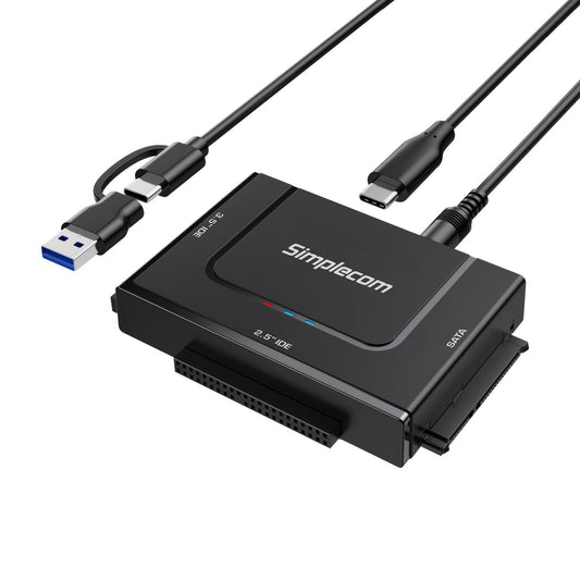 Simplecom SA492C SuperSpeed USB to 2.5", 3.5" & 5.25" SATA/IDE Adapter with Power Supply V28-SIMSA492C