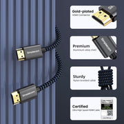 Simplecom SBT002 Ultra High Speed HDMI 2.1 Cable Nylon Braided 48Gbps 8K@60Hz V28-SIMSBT002