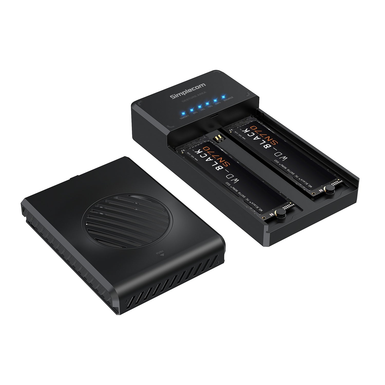 Simplecom SD560 Dual Bay NVMe M.2 SSD Enclosure Offline Clone Docking Station USB 3.2 Gen2 10Gbps V28-SIMSD560