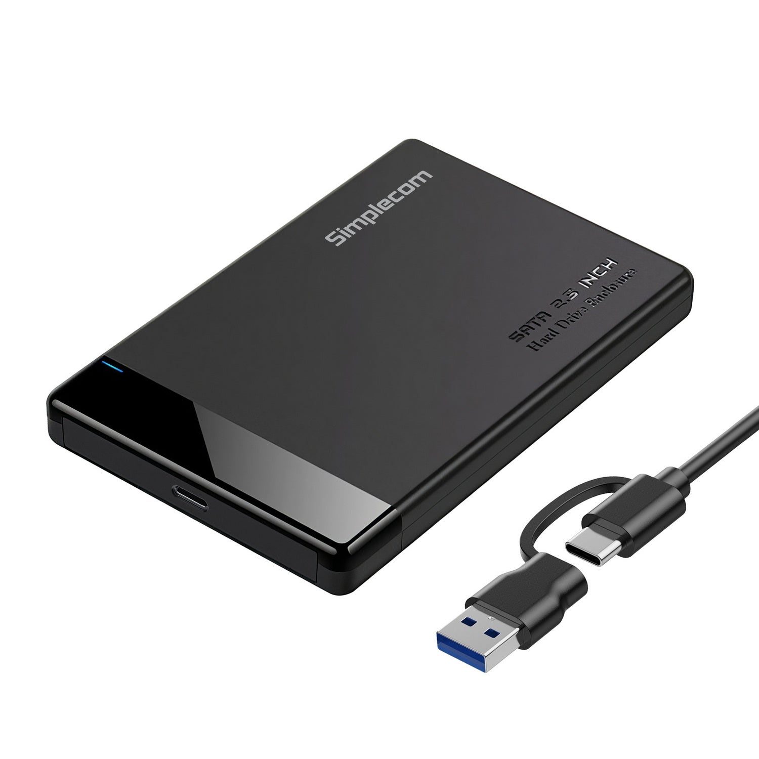 Simplecom SE109 Tool-free 2.5" SATA HDD SSD to USB-C Enclosure USB 3.2 Gen 1 V28-SIMSE109