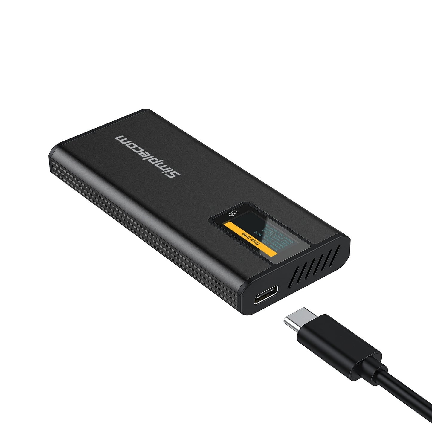 Simplecom SE530 NVMe / SATA M.2 SSD to USB-C Enclosure with SMART LED Screen USB 3.2 Gen 2 10Gbps V28-SIMSE530