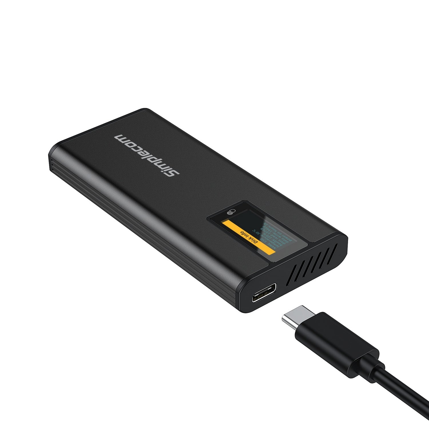 Simplecom SE530 NVMe / SATA M.2 SSD to USB-C Enclosure with SMART LED Screen USB 3.2 Gen 2 10Gbps V28-SIMSE530