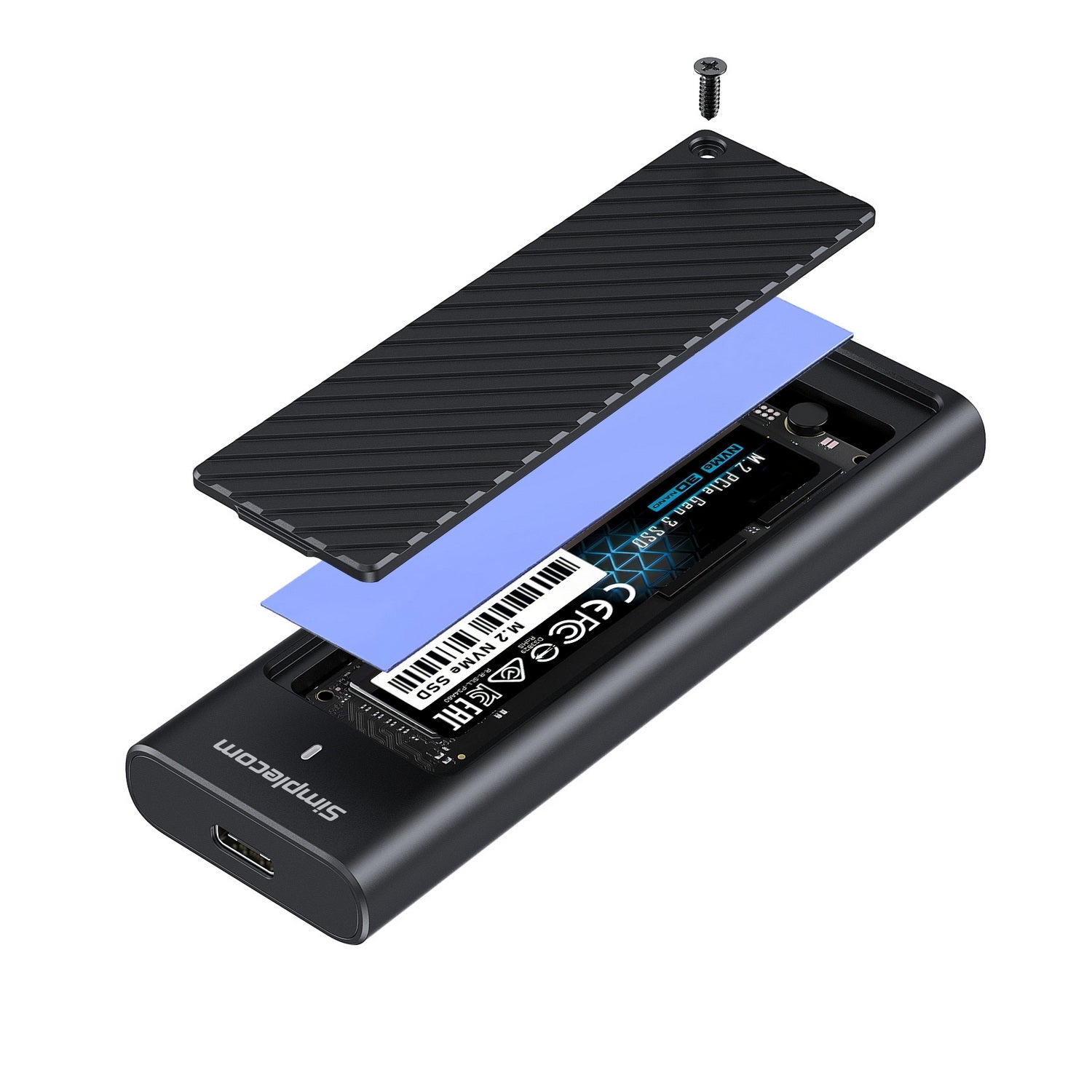 Simplecom SE538 M.2 SSD to USB 3.2 Gen 2x2 USB-C Enclosure 20Gbps NVMe SATA Dual Protocol V28-SIMSE538