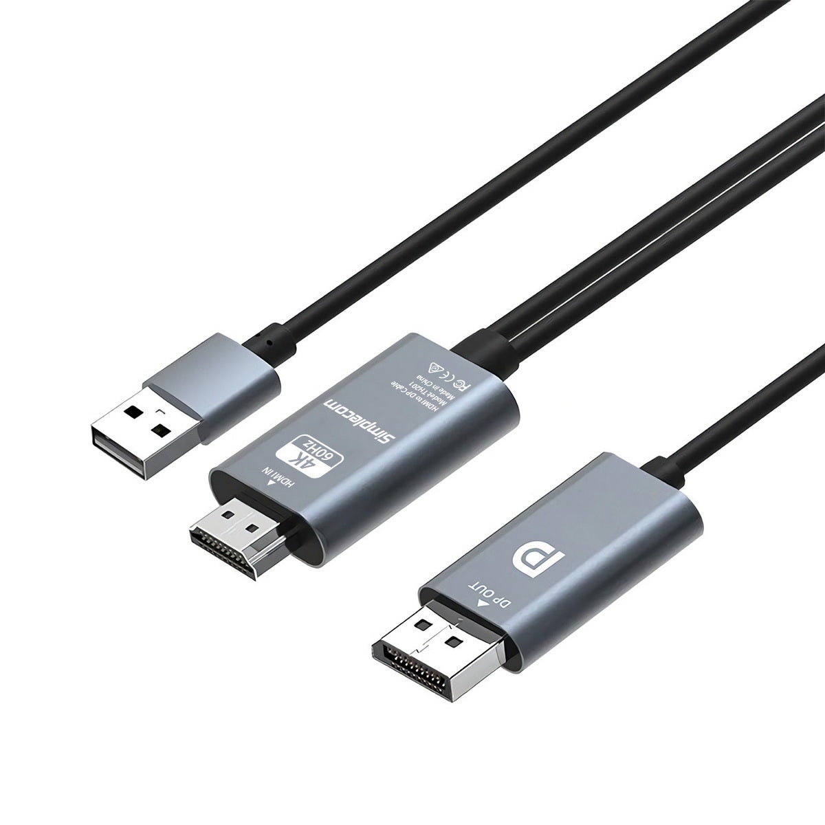 Simplecom TH201 HDMI to DisplayPort Active Converter Cable 4K@60hz USB Powered 2M V28-TH201
