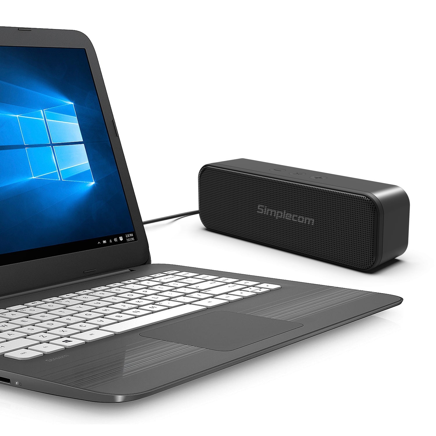 Simplecom UM228 Portable USB Stereo Soundbar Speaker Plug and Play with Volume Control for PC Laptop V28-UM228
