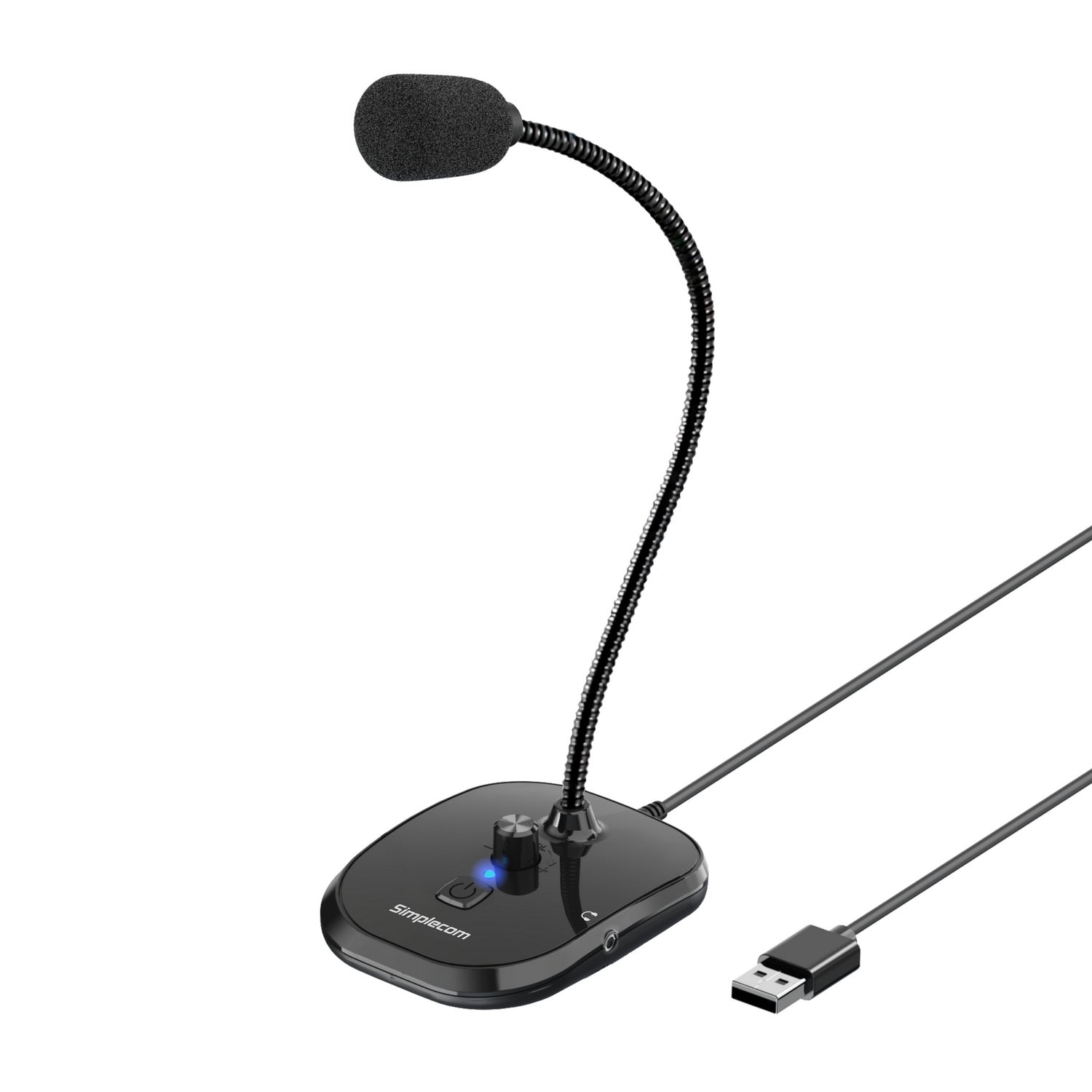 Simplecom UM360 Plug and Play USB Desktop Microphone with Headphone Jack V28-UM360