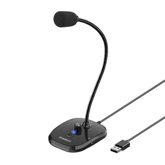 Simplecom UM360 Plug and Play USB Desktop Microphone with Headphone Jack V28-UM360