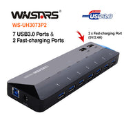 USB3.0 7 Ports Hub Plus 2 extra 2.4A Fast-charging Ports V28-USBWIN3073P2U3P9